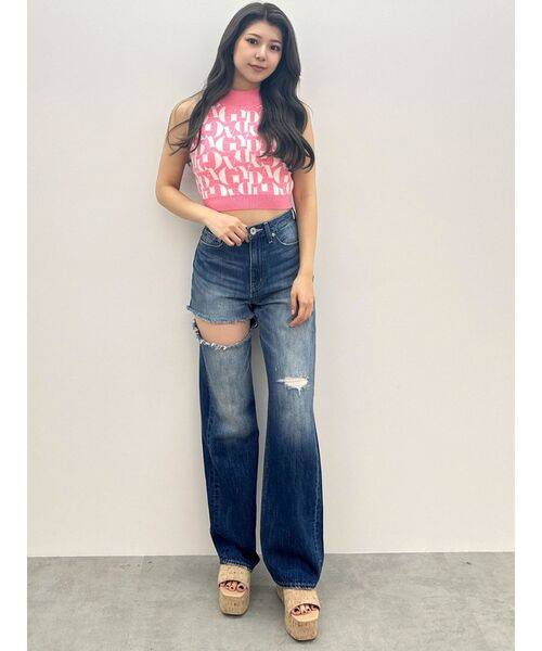 GYDA（ジェイダ）の「GYDAジャカードアメスリニットトップス（ニット/セーター・レディース・ピンク/ミント/オフホワイト/ブラック・FREE）」の22枚目の写真