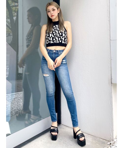 GYDA（ジェイダ）の「GYDAジャカードアメスリニットトップス（ニット/セーター・レディース・ピンク/ミント/オフホワイト/ブラック・FREE）」の6枚目の写真