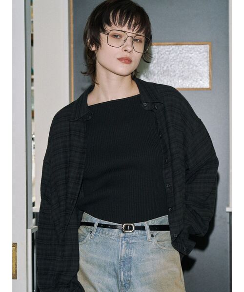 VEQUM（VEQUM）の「【VEQUM】BOXY OVER SHIRT（シャツ/ブラウス・レディース・ブラック/ネイビー・FREE）」の7枚目の写真