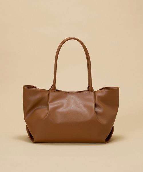 EFOLE（エフォル）の「【ZOZO限定】Tuck design totebag / タックデザイントートバッグ（トートバッグ・レディース・キャメル/ベージュ・FREE）」の8枚目の写真