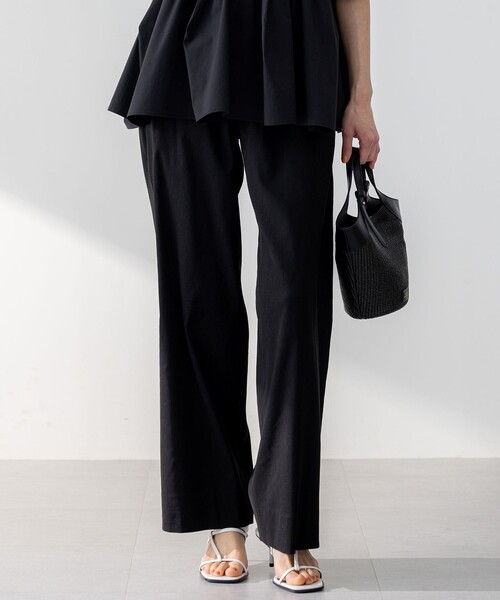 23区【洗える】リネンレーヨンストレッチ ドロスト パンツ 洗える】リネンレーヨンストレッチ ドロスト パンツ / 23区