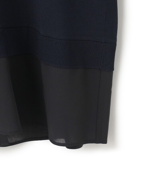 23区【洗える】レーヨンポリエス シャツコンビ ニット、23区ブラウス 洗える】レーヨンポリエステルストレッチ シャツコンビ ニット