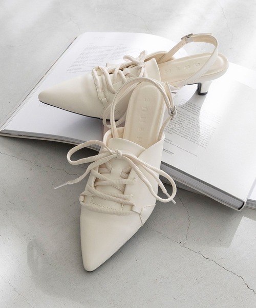 セール】ポインテッドトゥ スニーカーミュール パンプス（サンダル