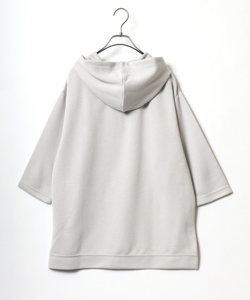 セール】Dry Fabric Three-Quarter Sleeve Full Zip Hoodie