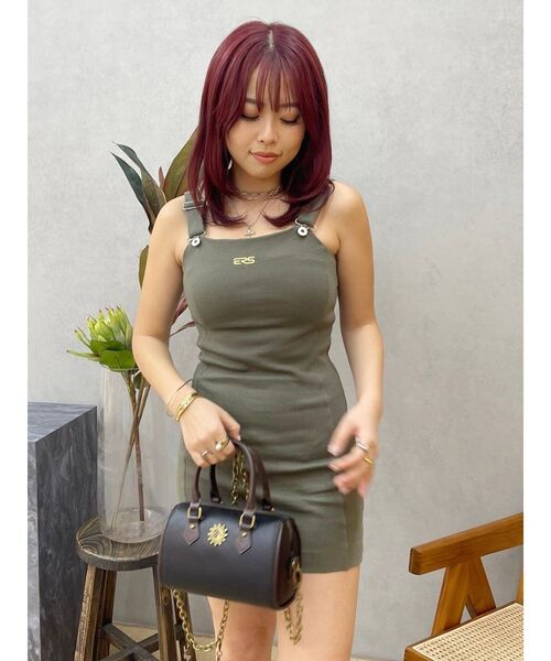 EVRIS（エヴリス）の「ワンポイントリブジャンスカ（ジャンパースカート・レディース・カーキ/チャコールグレー/ブラック・FREE）」の22枚目の写真