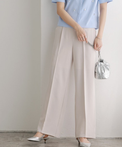 Pierrot（ピエロ）の「ラクしてキレイ！ストレッチストレートパンツ（スラックス・レディース・ベージュ系その他/ブラック/チャコール/ネイビー・PM/PS/TL/TM/LL/L/M/PL）」の3枚目の写真