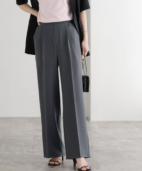 Pierrot（ピエロ）の「ラクしてキレイ！ストレッチストレートパンツ（スラックス・レディース・ベージュ系その他/ブラック/チャコール/ネイビー・PM/PS/TL/TM/LL/L/M/PL）」の5枚目の写真