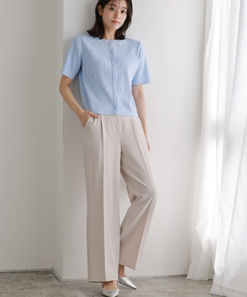 Pierrot（ピエロ）の「ラクしてキレイ！ストレッチストレートパンツ（スラックス・レディース・ベージュ系その他/ブラック/チャコール/ネイビー・PM/PS/TL/TM/LL/L/M/PL）」の14枚目の写真