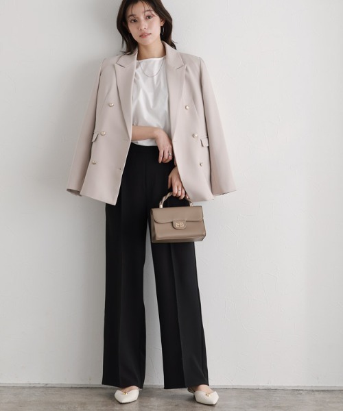 Pierrot（ピエロ）の「ラクしてキレイ！ストレッチストレートパンツ（スラックス・レディース・ベージュ系その他/ブラック/チャコール/ネイビー・PM/PS/TL/TM/LL/L/M/PL）」の20枚目の写真