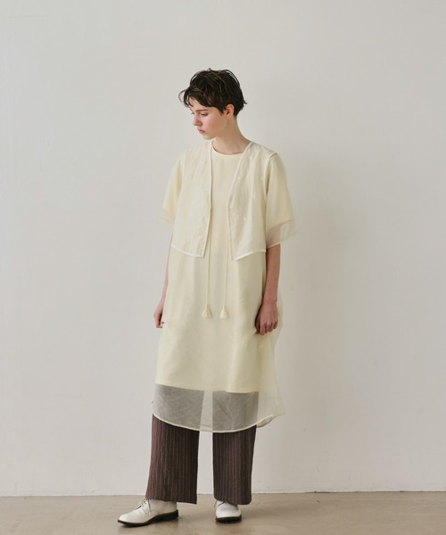 Kelen（ケレン）の「「KELEN / ケレン」 レイヤードデザインワンピース SANOP（ワンピース・レディース・オフホワイト/ベージュ/ネイビー・S/M）」の5枚目の写真