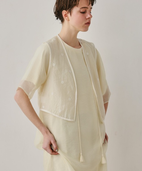 Kelen（ケレン）の「「KELEN / ケレン」 レイヤードデザインワンピース SANOP（ワンピース・レディース・オフホワイト/ベージュ/ネイビー・S/M）」の6枚目の写真