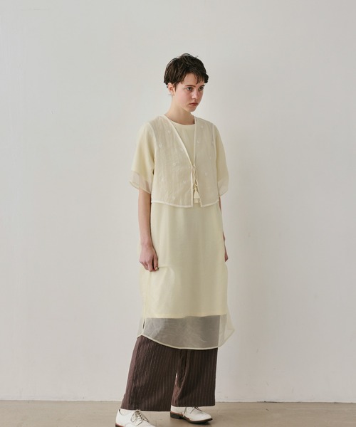 Kelen（ケレン）の「「KELEN / ケレン」 レイヤードデザインワンピース SANOP（ワンピース・レディース・オフホワイト/ベージュ/ネイビー・S/M）」の7枚目の写真