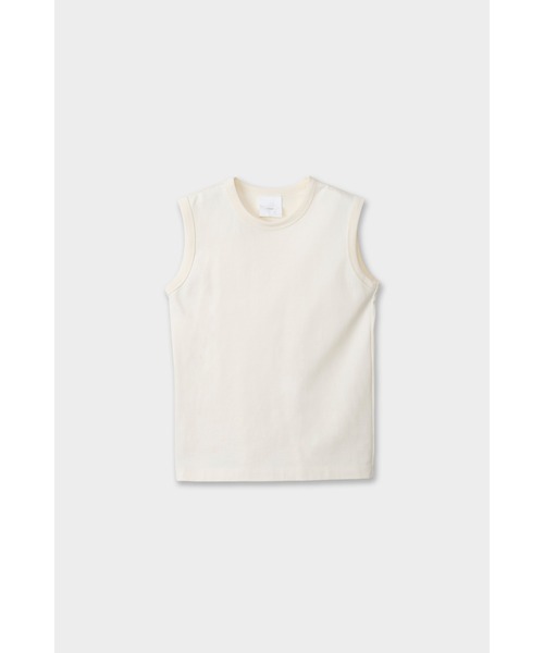 CINOH(チノ)の「REFINAスリーブレスTシャツ(Tシャツ/カットソー・レディース・ブラック/ベージュ系その他/サックスブルー系/オフホワイト・40/38/36)」の12枚目の写真