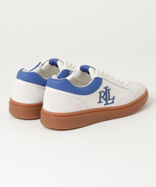 LAUREN RALPH LAUREN（ローレン ラルフ ローレン）の「ローレン ラルフ ローレン Hailey レザースニーカー  スニーカー（スニーカー・レディース・ホワイト×ブルー/ホワイト・60/65/70/75/55）」の3枚目の写真