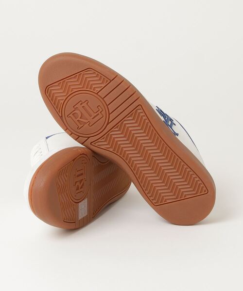 LAUREN RALPH LAUREN（ローレン ラルフ ローレン）の「ローレン ラルフ ローレン Hailey レザースニーカー  スニーカー（スニーカー・レディース・ホワイト×ブルー/ホワイト・60/65/70/75/55）」の4枚目の写真