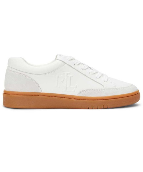 LAUREN RALPH LAUREN（ローレン ラルフ ローレン）の「ローレン ラルフ ローレン Hailey レザースニーカー  スニーカー（スニーカー・レディース・ホワイト×ブルー/ホワイト・60/65/70/75/55）」の5枚目の写真