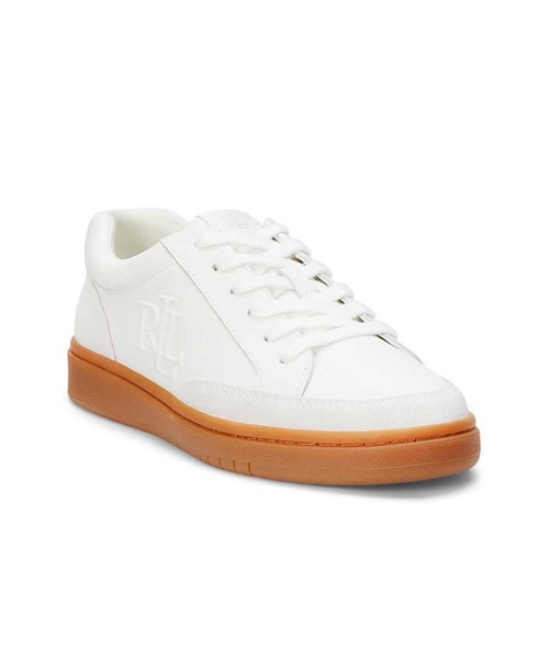 LAUREN RALPH LAUREN（ローレン ラルフ ローレン）の「ローレン ラルフ ローレン Hailey レザースニーカー  スニーカー（スニーカー・レディース・ホワイト×ブルー/ホワイト・60/65/70/75/55）」の6枚目の写真