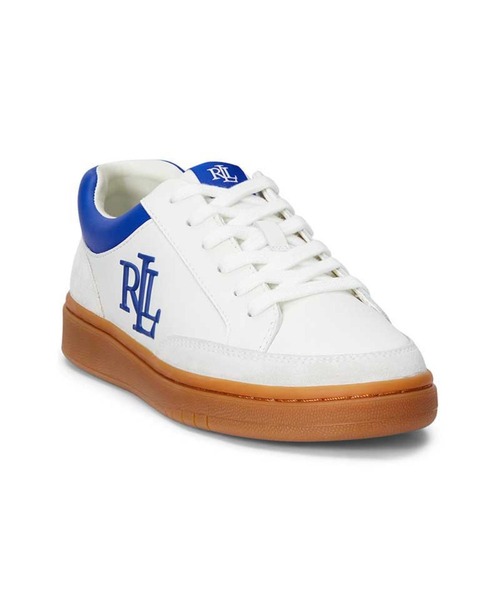 LAUREN RALPH LAUREN（ローレン ラルフ ローレン）の「ローレン ラルフ ローレン Hailey レザースニーカー  スニーカー（スニーカー・レディース・ホワイト×ブルー/ホワイト・60/65/70/75/55）」の10枚目の写真