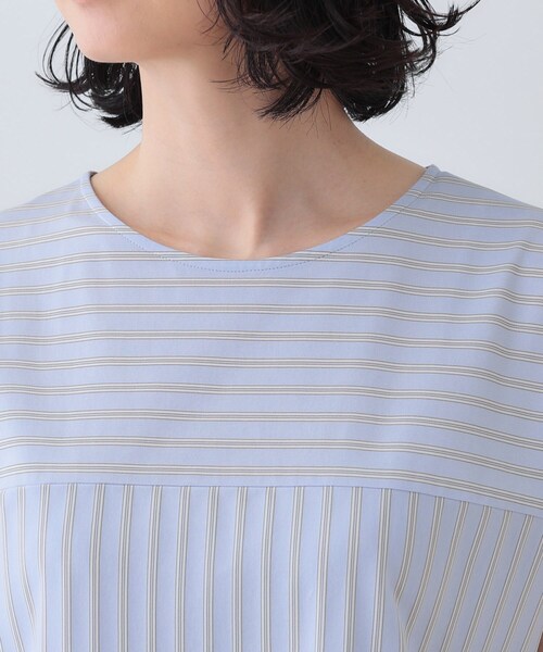 INDIVI（インディヴィ）の「【洗える／ストライプ柄】袖タックブラウス（シャツ/ブラウス・レディース・ブルー系7/ベージュ系2/ホワイト系その他3・40/38/19/15 /13/05）」の20枚目の写真