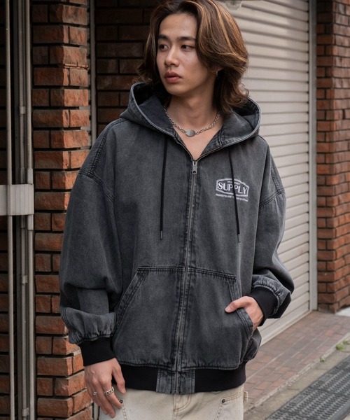 セール】WEGO/デニムフードブルゾン（デニムジャケット）｜WEGO