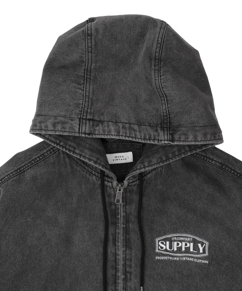 WEGO（ウィゴー）の「WEGO/デニムフードブルゾン（デニムジャケット・メンズ・ブラック系3・MEDIUM/LARGE）」の3枚目の写真