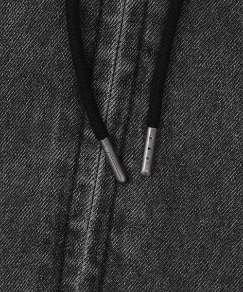 WEGO（ウィゴー）の「WEGO/デニムフードブルゾン（デニムジャケット・メンズ・ブラック系3・MEDIUM/LARGE）」の5枚目の写真