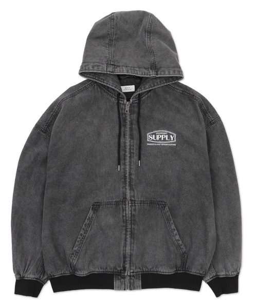 WEGO（ウィゴー）の「WEGO/デニムフードブルゾン（デニムジャケット・メンズ・ブラック系3・MEDIUM/LARGE）」の21枚目の写真