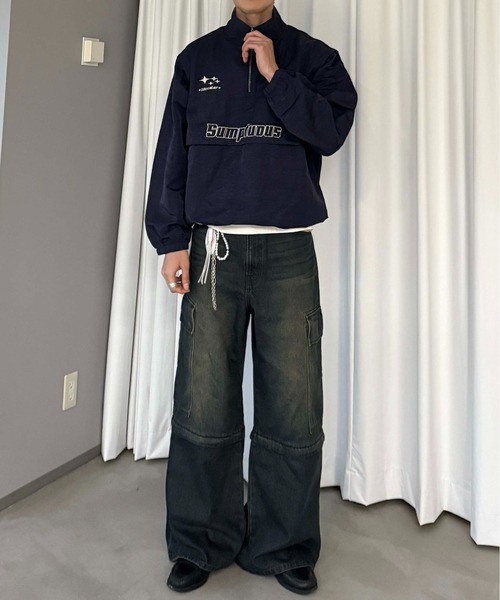 sedacle(セダクル)の「2wayカーゴデニムパンツ(デニムパンツ・メンズ・ブラック/インディゴブルー・SMALL/LARGE/MEDIUM)」の3枚目の写真