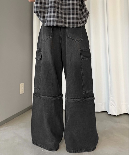 sedacle(セダクル)の「2wayカーゴデニムパンツ(デニムパンツ・メンズ・ブラック/インディゴブルー・SMALL/LARGE/MEDIUM)」の12枚目の写真