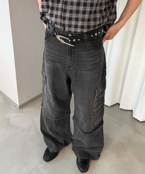 sedacle(セダクル)の「2wayカーゴデニムパンツ(デニムパンツ・メンズ・ブラック/インディゴブルー・SMALL/LARGE/MEDIUM)」の16枚目の写真