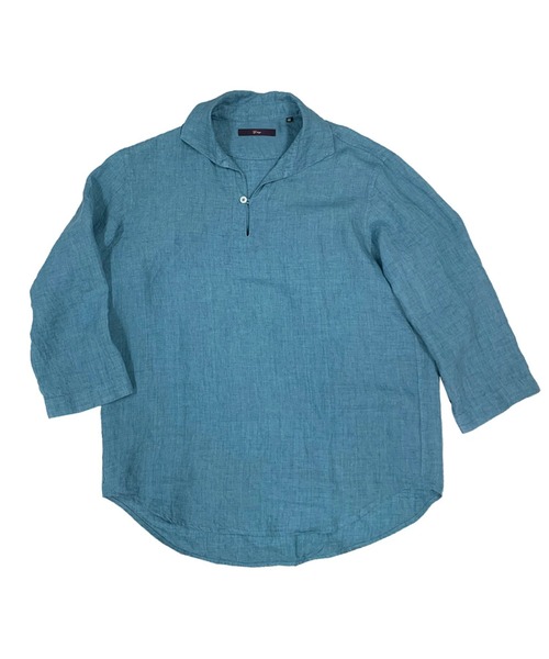 Gallipoli camiceria(ガリポリカミチェリア)の「リネン100%七分袖カプリシャツ(シャツ/ブラウス・メンズ・イエロー/レッド/ブラウン/ホワイト/カーキ/サックスブルー/ネイビー/ボルドー・50/48/46)」の5枚目の写真
