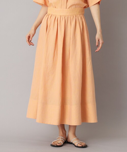 DRESSTERIOR（ドレステリア）の「【洗える/ふんわり軽やか】フレンチリネンタックギャザースカート（スカート・レディース・オレンジ系/ブラック・40/38/36/34）」の15枚目の写真