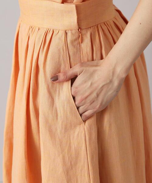 DRESSTERIOR（ドレステリア）の「【洗える/ふんわり軽やか】フレンチリネンタックギャザースカート（スカート・レディース・オレンジ系/ブラック・40/38/36/34）」の20枚目の写真
