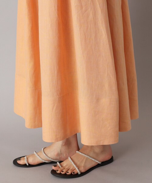 DRESSTERIOR（ドレステリア）の「【洗える/ふんわり軽やか】フレンチリネンタックギャザースカート（スカート・レディース・オレンジ系/ブラック・40/38/36/34）」の21枚目の写真