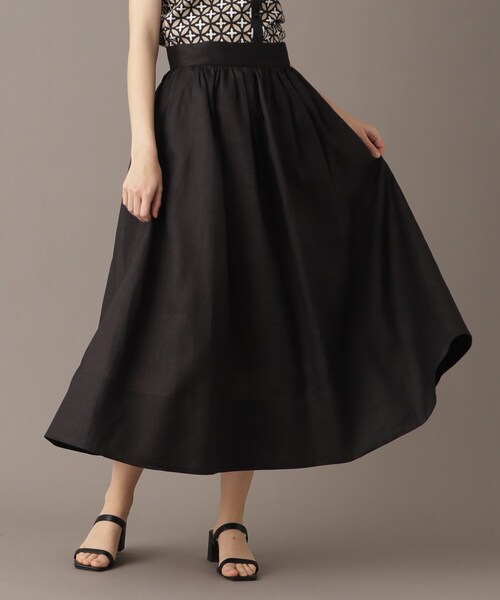DRESSTERIOR（ドレステリア）の「【洗える/ふんわり軽やか】フレンチリネンタックギャザースカート（スカート・レディース・オレンジ系/ブラック・40/38/36/34）」の22枚目の写真