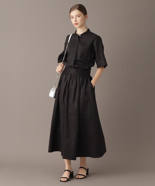 ドレステリア ベルテッドタイトスカート ポケット付き ブラック