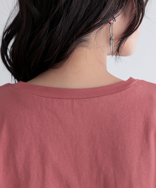 n'OrLABEL(ノアールレーベル)の「『シアー切替シャーリングドルマンカットソー』(Tシャツ/カットソー・レディース・ホワイト/ブラック/コーラル・FREE)」の9枚目の写真