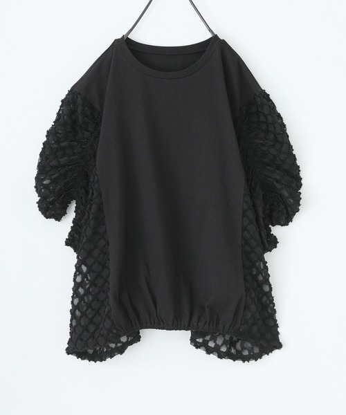 n'OrLABEL(ノアールレーベル)の「『シアー切替シャーリングドルマンカットソー』(Tシャツ/カットソー・レディース・ホワイト/ブラック/コーラル・FREE)」の21枚目の写真