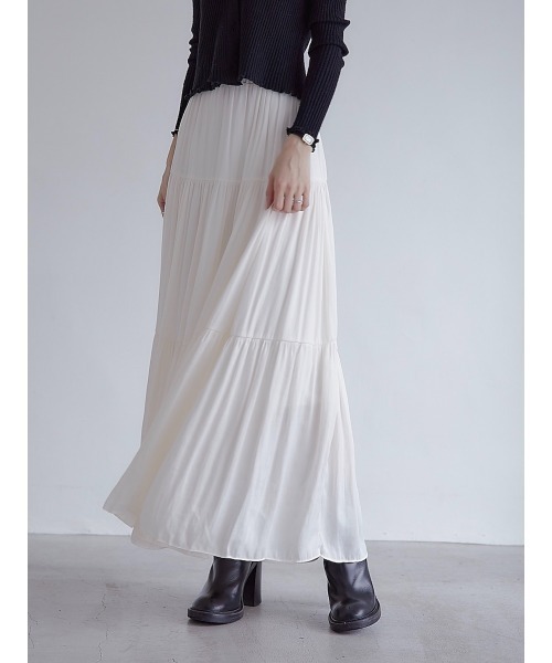 amel（エイメル）の「【RE ARRIVAL】ティアードロングスカート/クリーム（スカート・レディース・クリーム・FREE）」の12枚目の写真