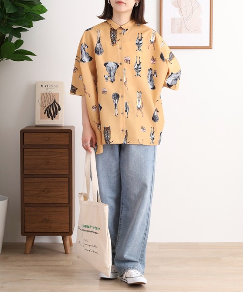 ブラウス シャツ olet ihana アニマルヒップ　ワイドブラウス レディース セール】olet ihana アニマルヒップ ワイドブラウス（シャツ