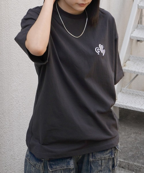 セール】25SS ハートワンポイント刺繍 半袖Tシャツ メンズ レディース