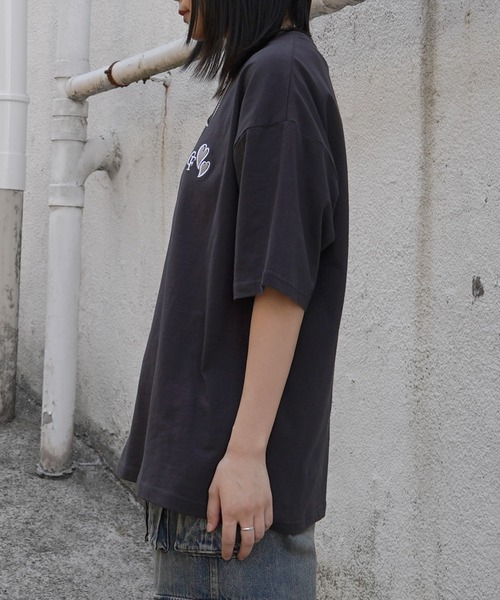 セール】25SS ハートワンポイント刺繍 半袖Tシャツ メンズ レディース