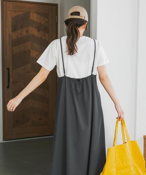 URBAN RESEARCH DOORS（アーバンリサーチドアーズ）の「『仁村紗和さん着用』『UR TECH』サマシェアバックドロストキャミワンピース（ワンピース・レディース・グレー/ブラック・MEDIUM）」の9枚目の写真