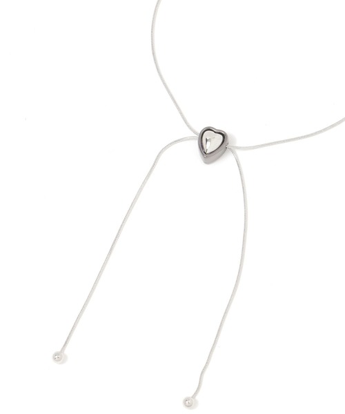 LOWRYS FARM（ローリーズファーム）の「ハートスライドロングネックレス　326051（ネックレス・レディース・グレー/ベージュ・FREE）」の2枚目の写真