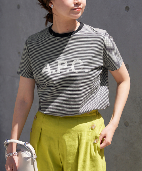 IENA（イエナ）の「A.P.C./アーペーセー 別注 ボーダーリンガーTシャツ（Tシャツ/カットソー・レディース・ブルー/ブラック系その他・FREE）」の9枚目の写真
