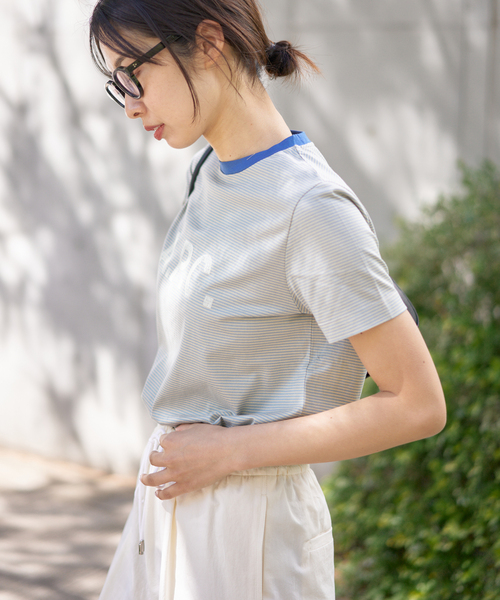 ■新品【IENA】A.P.C./アー・ペー・セー 別注 リンガーTシャツ 追加2》【A.P.C./アー・ペー・セー】別注 ビッグ ロゴ Tシャツ