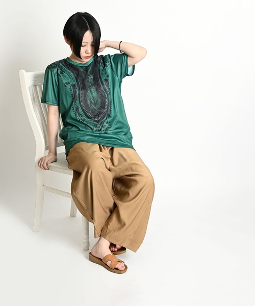 MARAI(マーライ)の「エスニック柄 半袖Tシャツ プリント(Tシャツ/カットソー・レディース・グリーン系/ブルー系・FREE)」の13枚目の写真