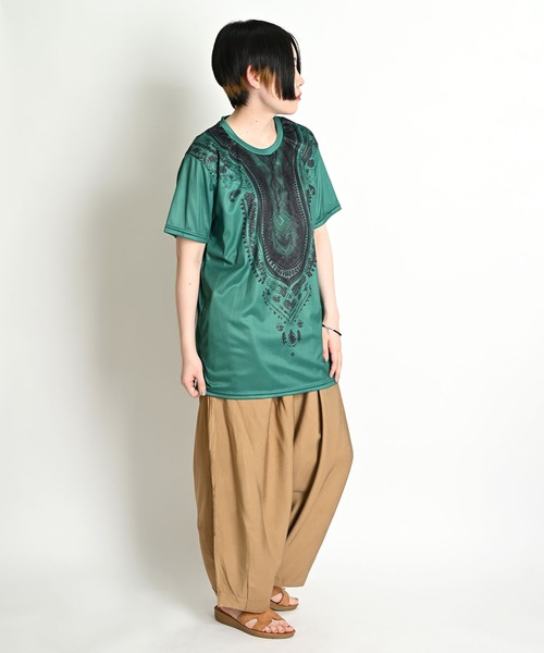 MARAI(マーライ)の「エスニック柄 半袖Tシャツ プリント(Tシャツ/カットソー・レディース・グリーン系/ブルー系・FREE)」の14枚目の写真