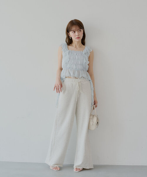 Chico ブラウス シャツ 「7色展開」レースドロップフリル