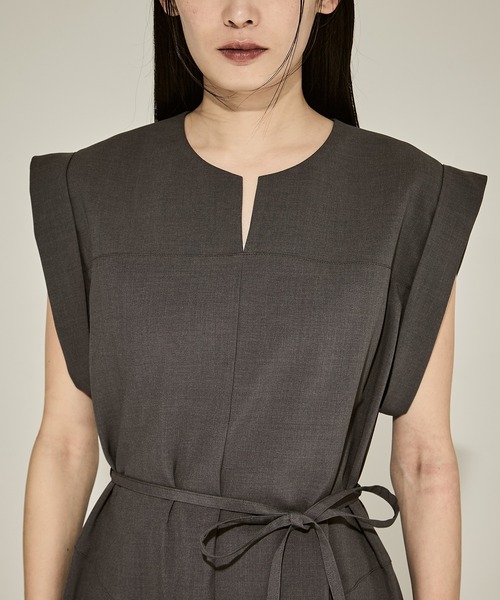 STUDIOUS（ステュディオス）の「【STUDIOUS/ステュディオス】Back Tucked Dress/バックタックワンピース/ドレス（ワンピース・レディース・ブルー/ブラック/グレー・2/1）」の12枚目の写真